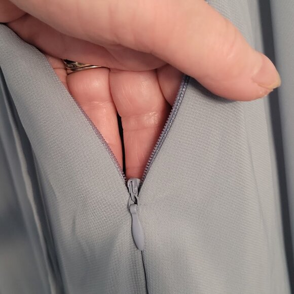 Women Long Maxi gown dress formal bride Prom Gala- Fits Size 14- Dusty Blue/grey - Picture 7 of 9